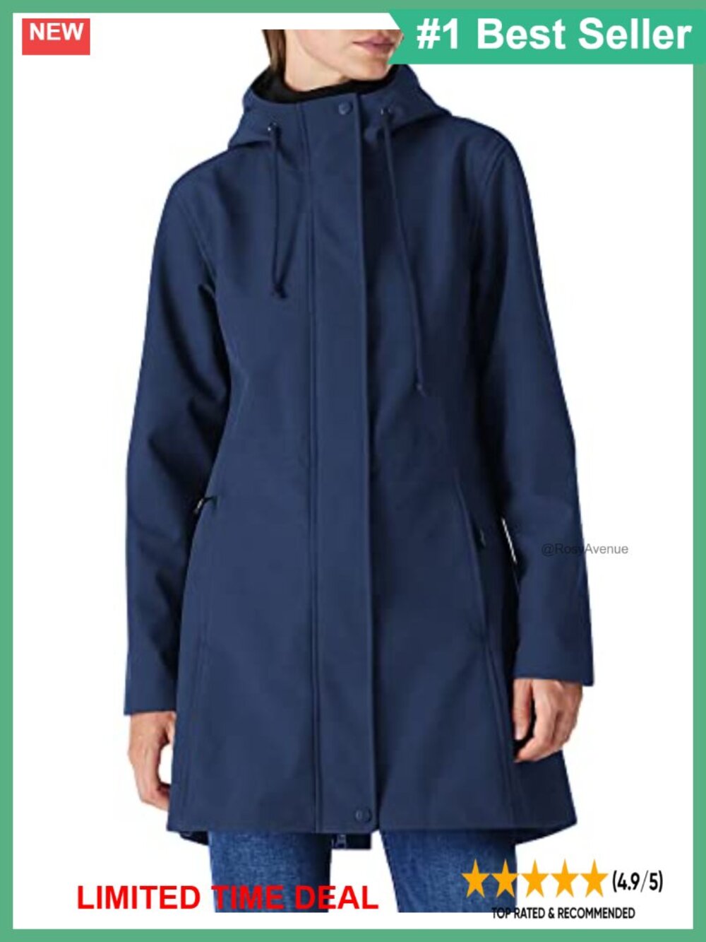 Waterproof Fleece Lined Hooded Softshell Rain Coat Windproof Windbreaker